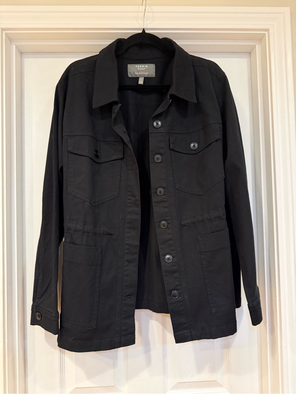 NWOT Torrid Black Utility Jacket With Tie Waist